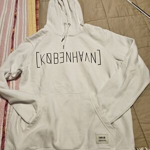 Solid White Hoodie with Black Print
